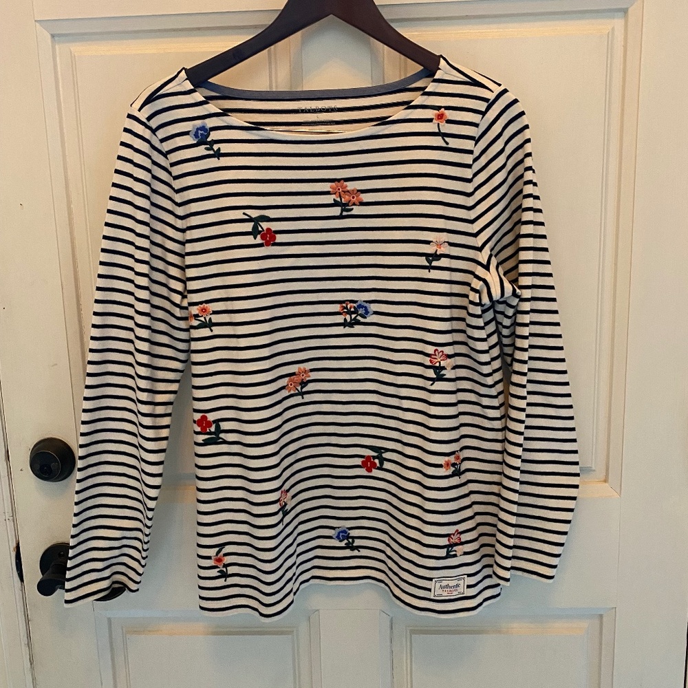 Talbots Striped/Floral long sleeve T-shirt